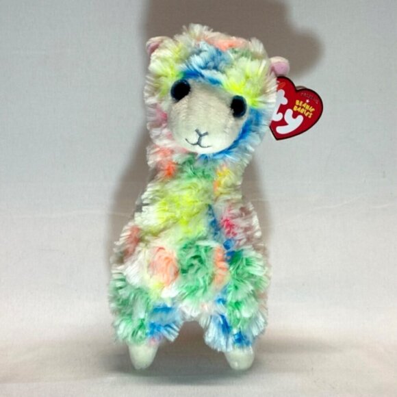 Ty Beanie Baby LOLA the Llama 8" Plush Animal Multicolor Neon Rainbow Vtg NWT - Picture 1 of 10